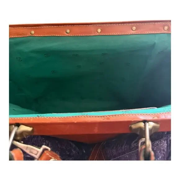 Vintage Brown Leather Satchel Tote Business Bag with Detachable Shoulder Strap - Picture 14 of 16